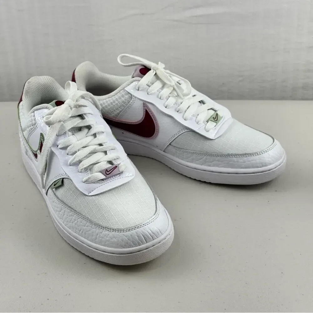 Nike Court Vision Low Premium Valentine’s White & Red Sneakers Women’s 10 EUR 42